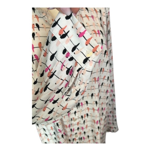 EUC Jane & Delaney bird print hi-low blouse – size 1X - Picture 3 of 9